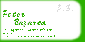 peter bazarea business card